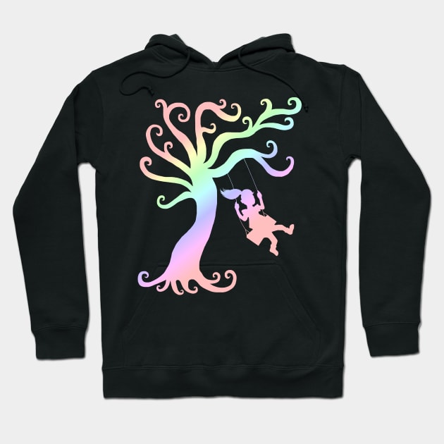 Whimsical Pastel Tree Silhouette Hoodie by Art by Deborah Camp